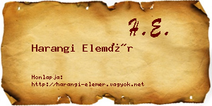Harangi Elemér névjegykártya