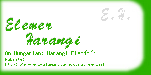 elemer harangi business card